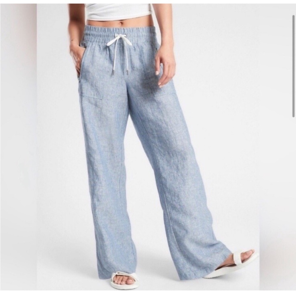 Athleta Cabo Linen Wide Leg Pants - Picture 2 of 10